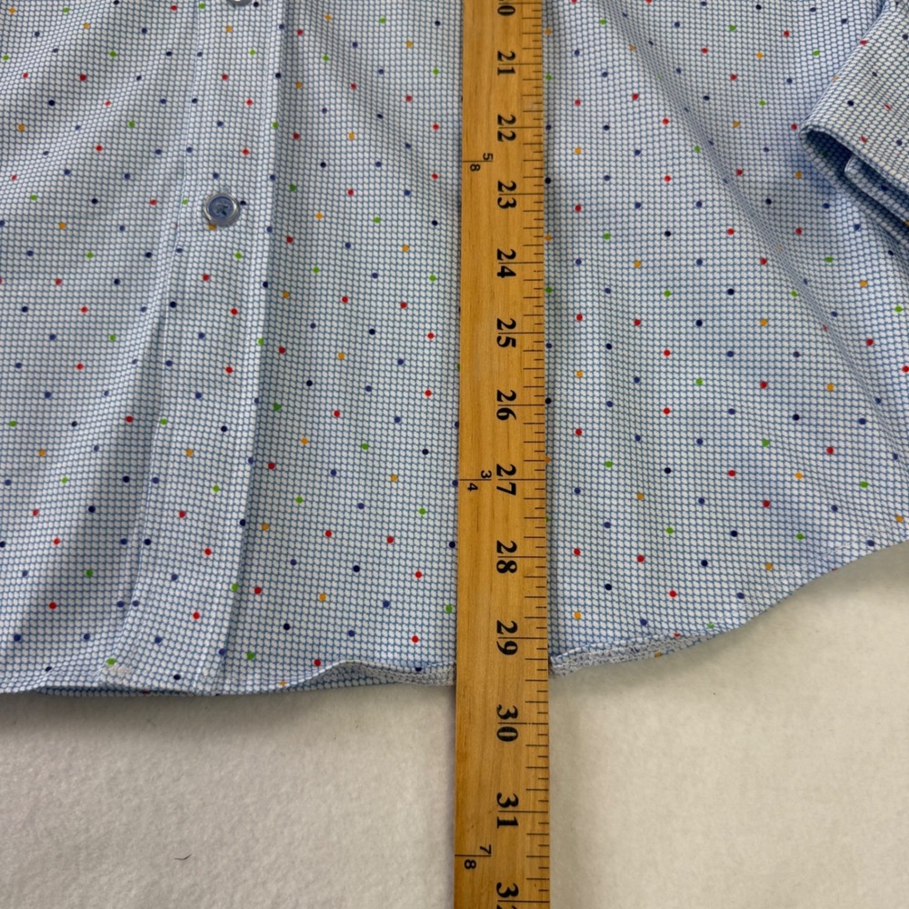 Robert Graham Modern Americana Mens Blue Polka Dot Stretch Shirt Size M Luxury - Picture 5 of 12